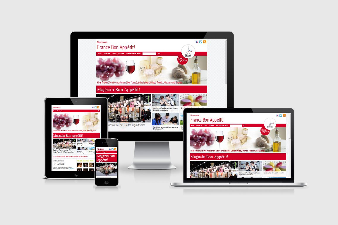 France Bon Appétit! Newsroom Responsive Webdesign