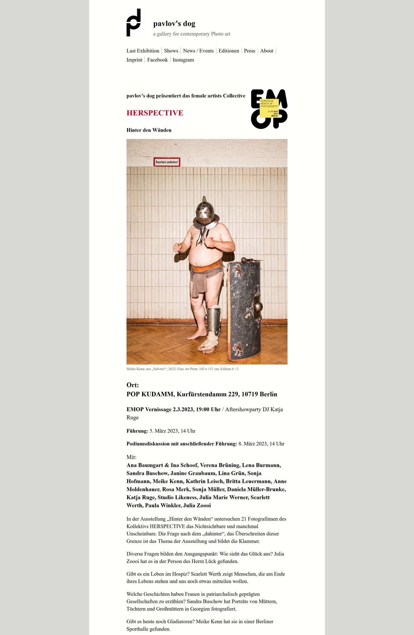 pavlovs dog Ausstellungsseite